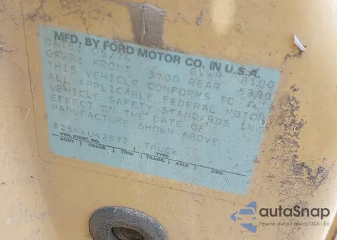 1975 Ford F250 из США, поврежденный, VIN F25MKU42572